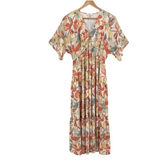 Entro Floral Midi Long Line Dress Size Small Tierred Forest Fairy Cottagecore - Picture 8 of 10